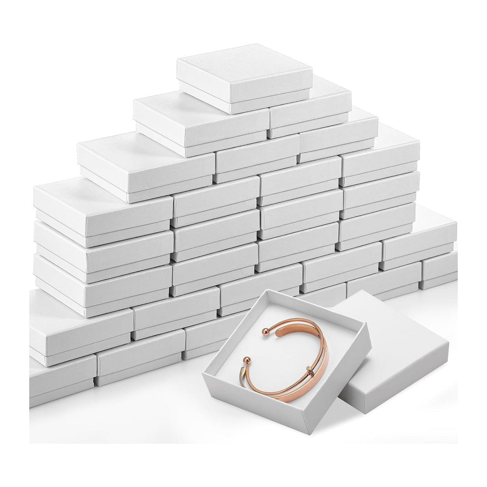 Tenceur 100 Pcs Jewelry Gift Boxes 3.5 x 3.5 x 1 Inch Cardboard Jewelry Boxes...