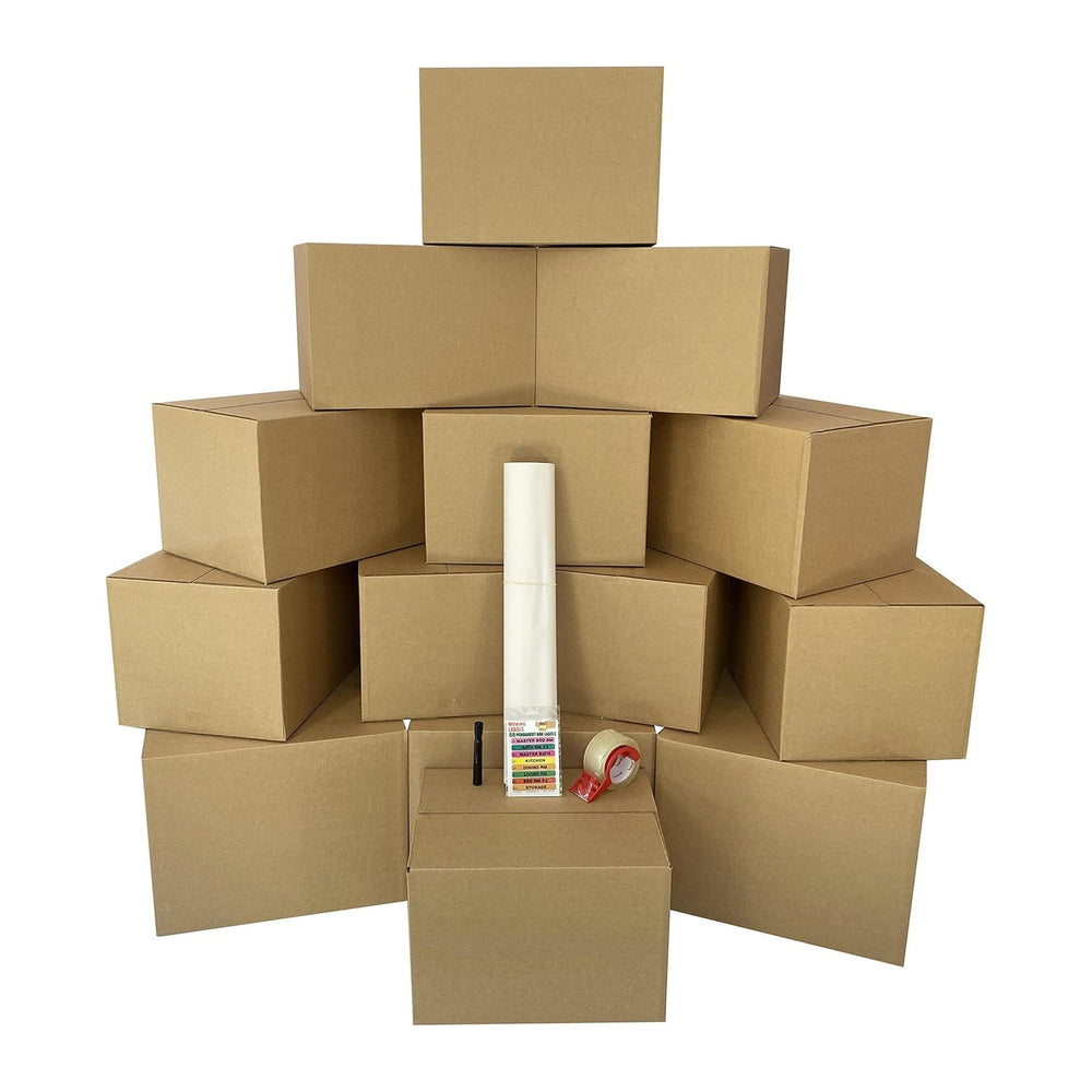 Uboxes Moving Boxes 1 Room Bigger Moving Kit - 14 Boxes Plus Supplies & T...