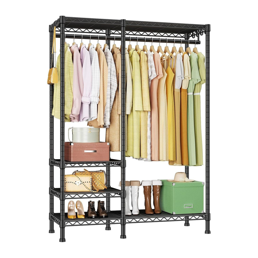 Ulif F4 Heavy Duty Clothes Rack (With Hanger Rod) Freestanding Clothing Racks...