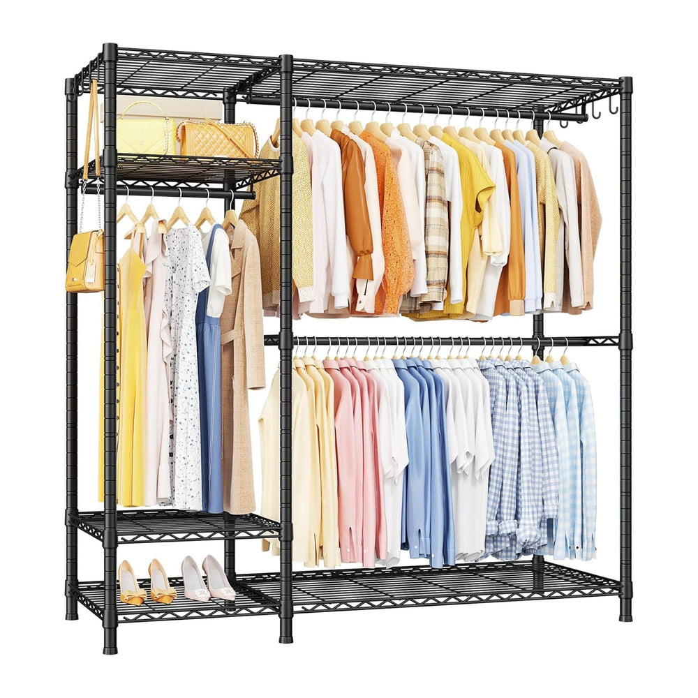 Ulif F7 Clothes Rack Heavy Duty, Clothing Racks for Hanging Clothes, Black