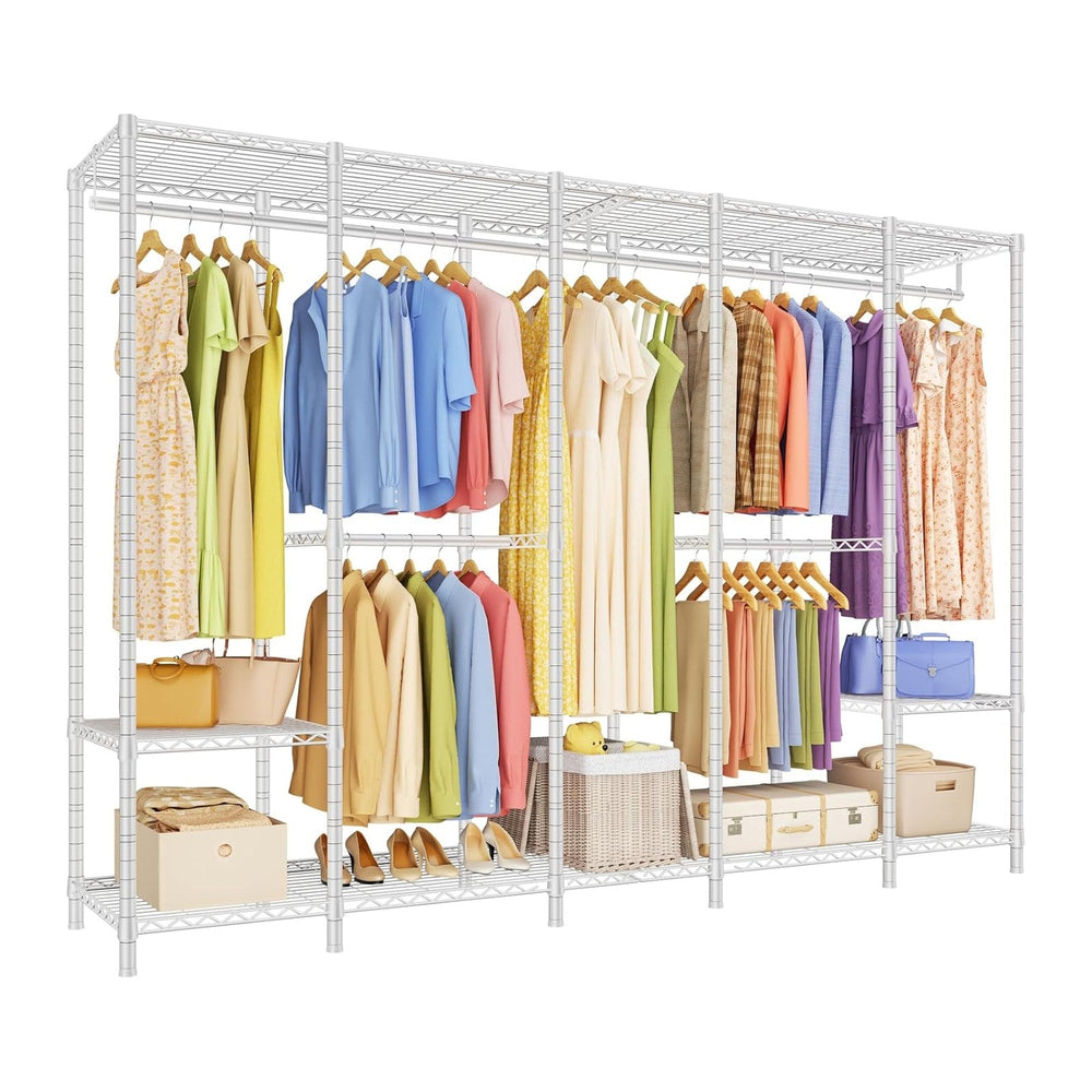 ULIFHOME H50 Clothes Rack, Large Clothing Racks for Hanging Clothes, White