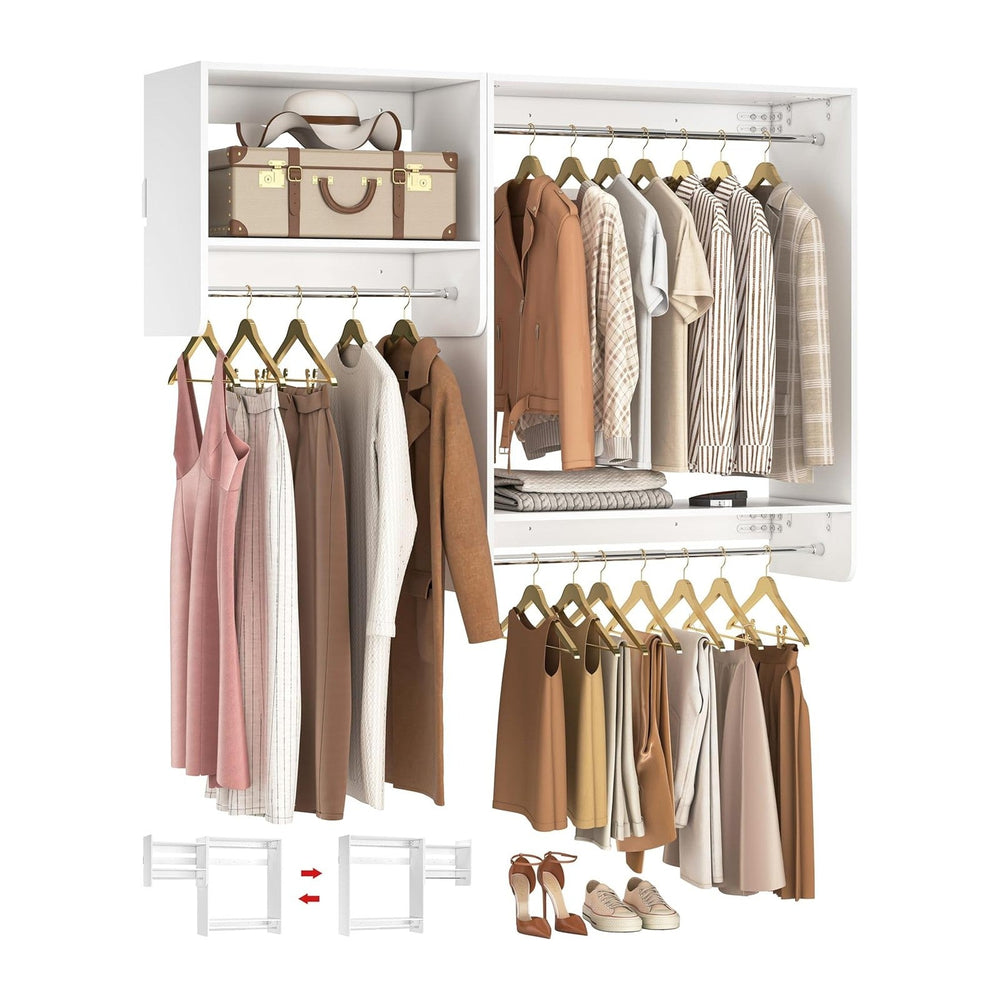 Unikito 36” - 60” Closet System, 5FT Walk in Closet Organizer Starter Kits wi...