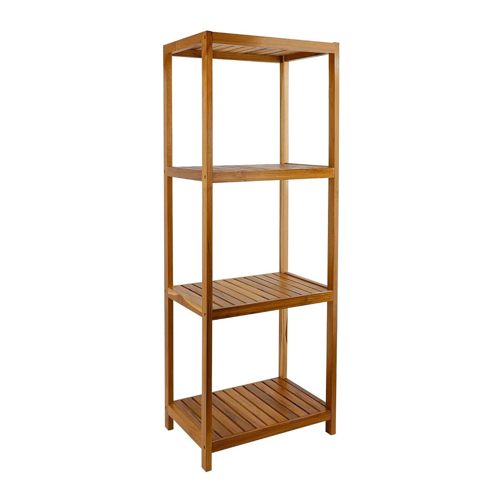 VaeFae Teak Bathroom Shelf, 4-Tier Storage Shelf, Wooden Stand Shelf Organize...