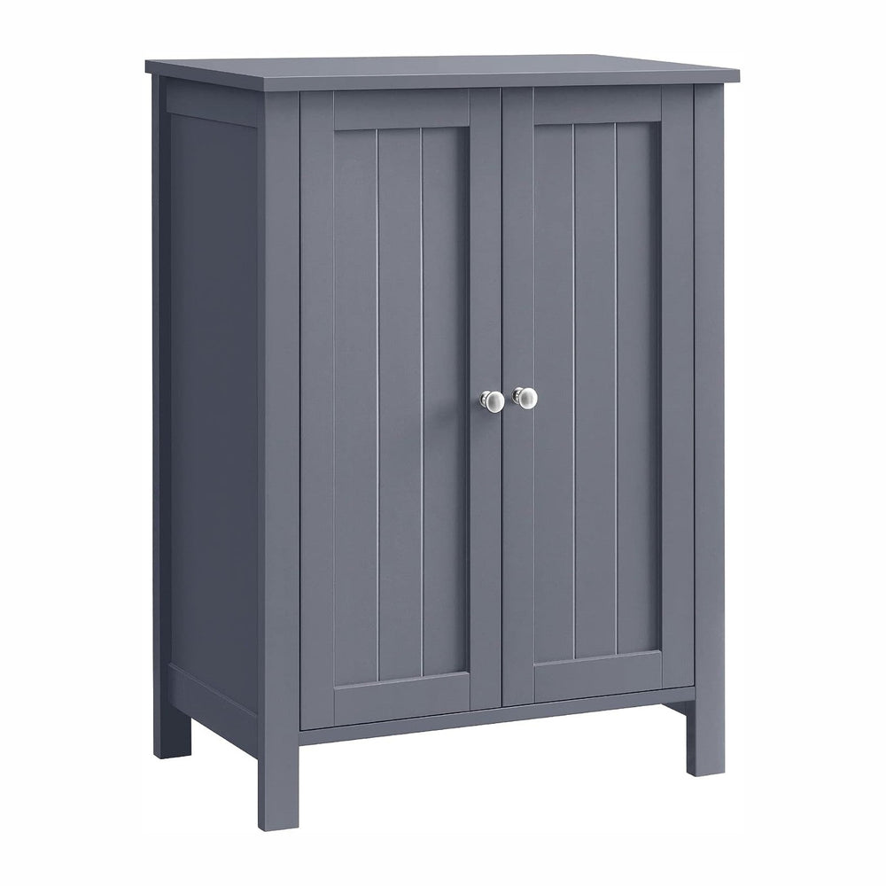 VASAGLE Bathroom Floor Storage Cabinet, 2 Adjustable Shelves,Slate Gray