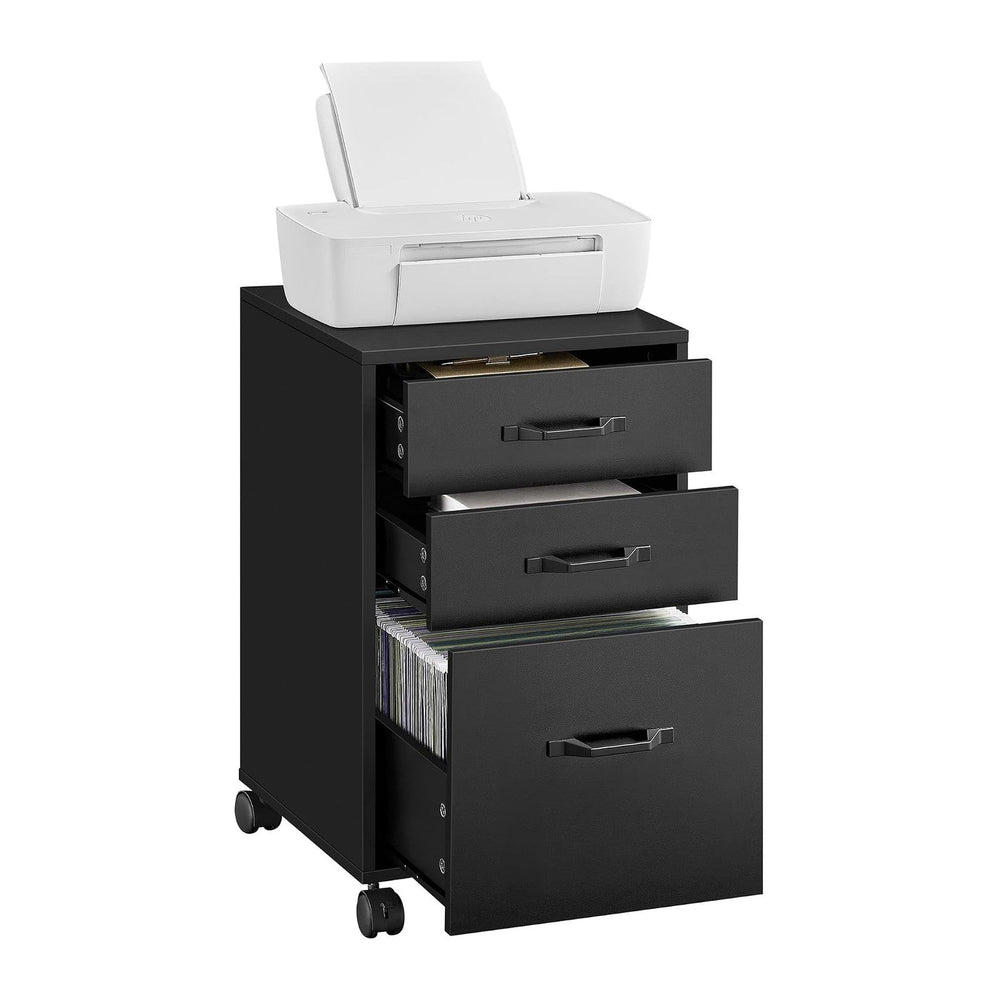VASAGLE Mobile File Cabinet, 3 Drawers Filing Cabinet with Wheels