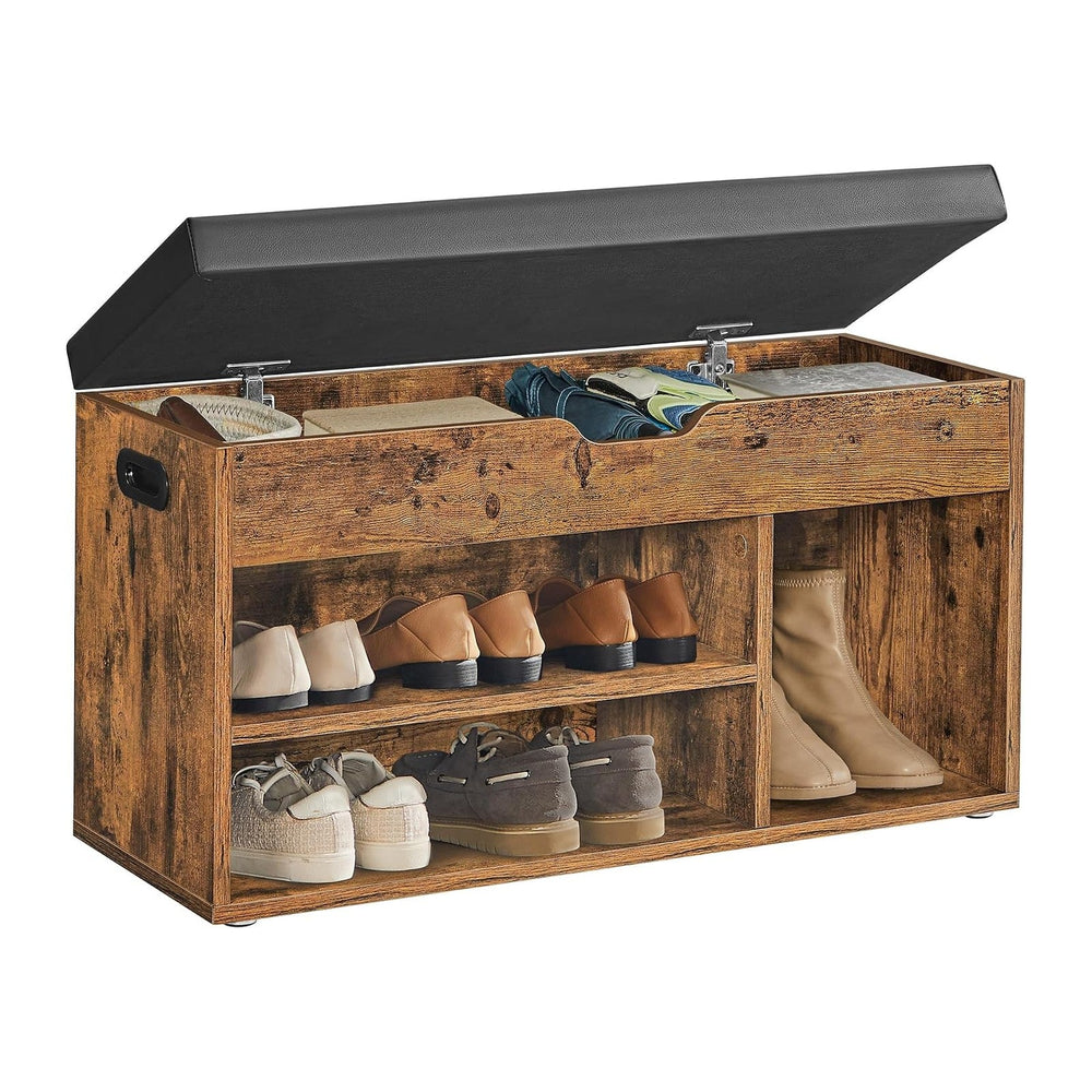 VASAGLE Storage Bench with Cushion, Shoe Bench,11.8 x 31.5 x 17.3 Inches