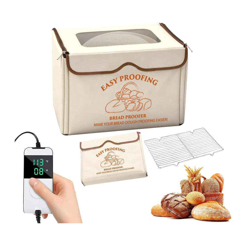 Versatile Bread Proofer Warming Box with Temperature Timer Metal Rack