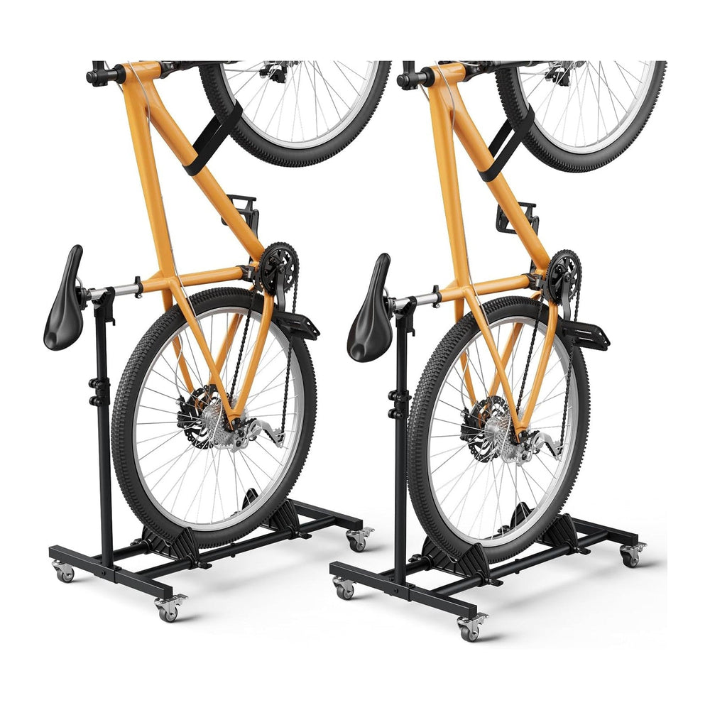 Vertical Bike Stand, (2 Pack) Space Saving Indoor Bicycle Storage Rack with W...
