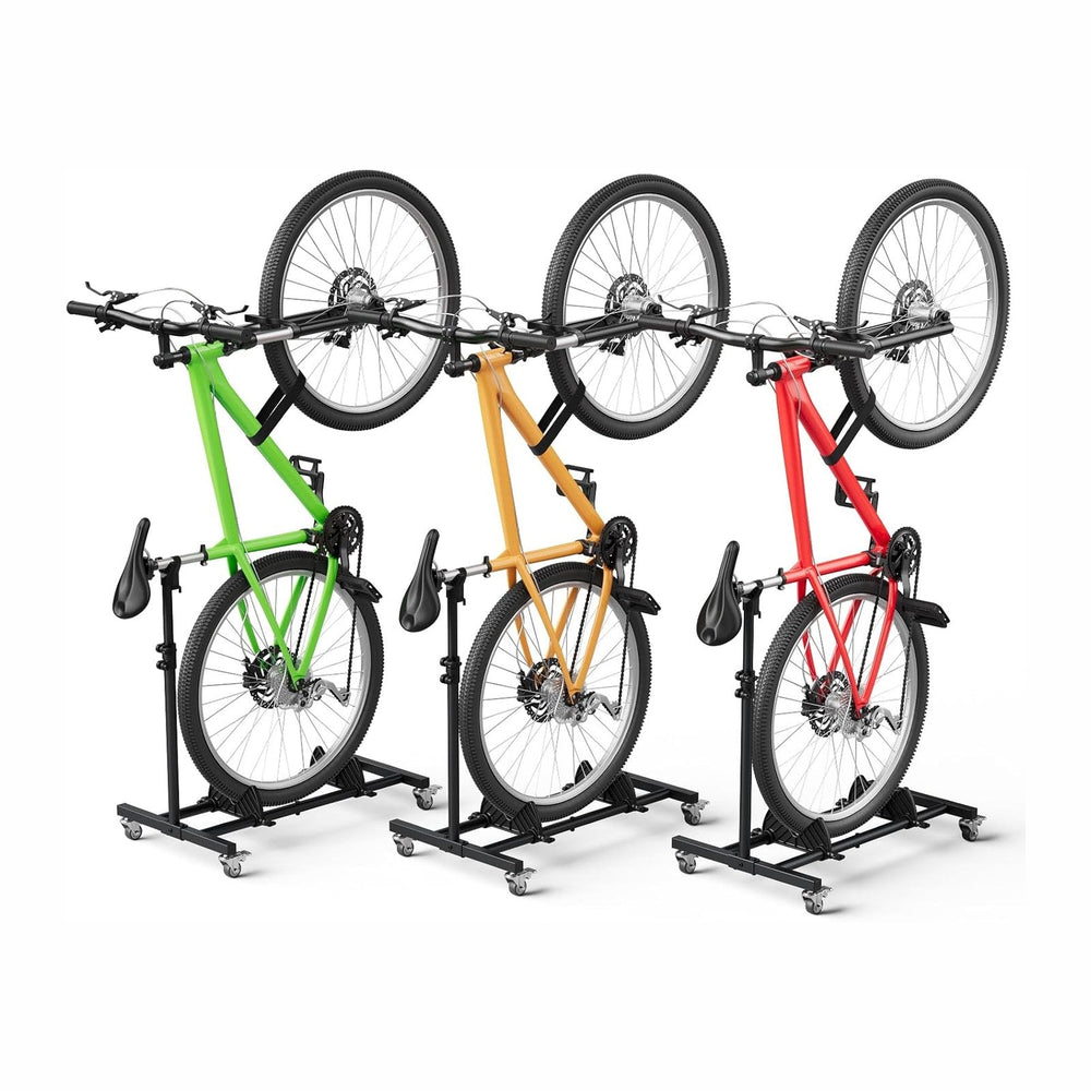 Vertical Bike Stand, (3 Pack) Space Saving Indoor Bicycle Storage Rack with W...