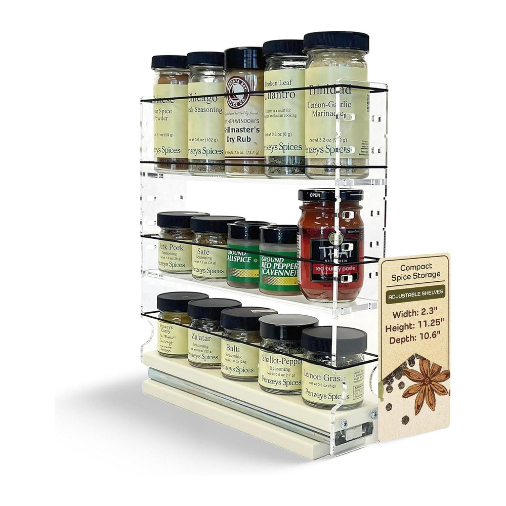 Vertical Spice Adjustable Spice Rack Drawer - Pull Out Cabinet Organizer - Ki...