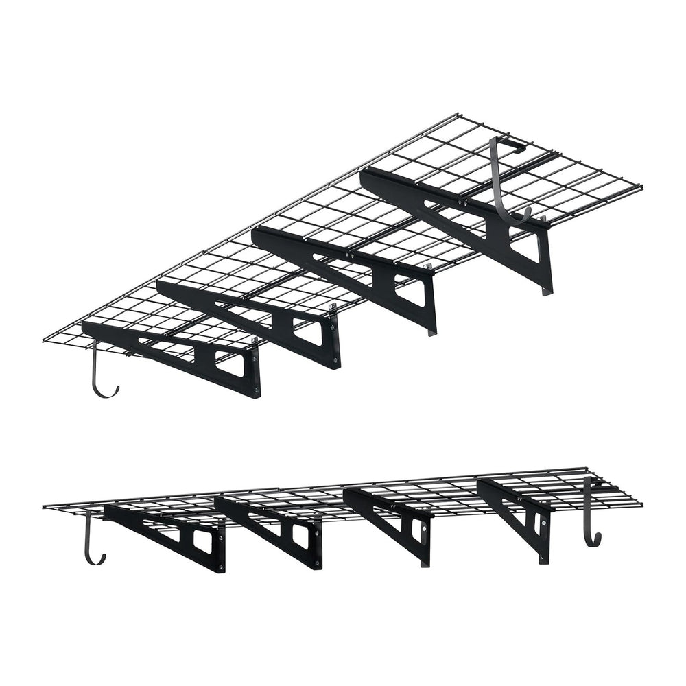 VEVOR 2-Pack Heavy Duty Garage Wall Shelving, 2 x 6 ft Steel Wall Mounted She...