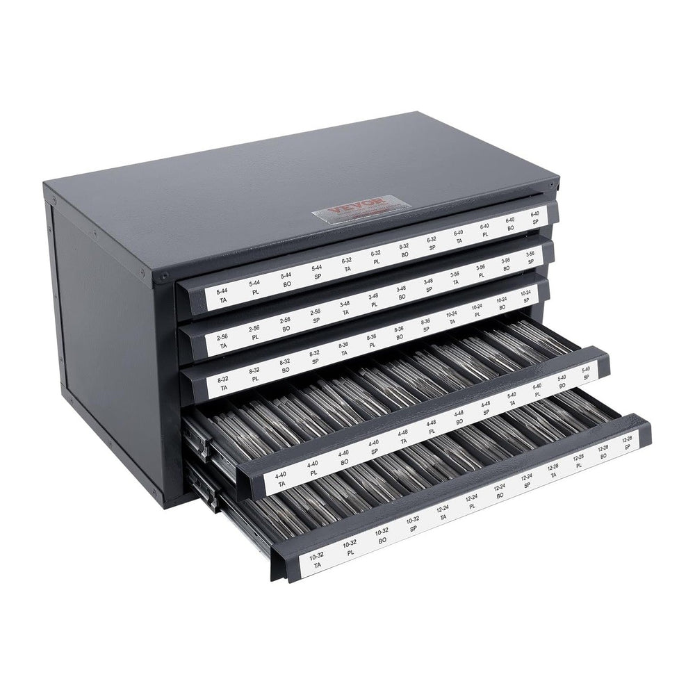 VEVOR Five-Drawer 2-56-#12-28 Steel Dispenser Organizer Labels, 60-Compartmen...