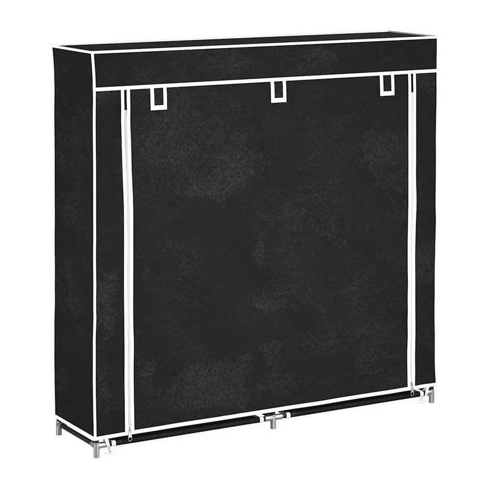 vidaXL Fabric Shoe Cabinet with Cover 45" x 11" x 43" Black