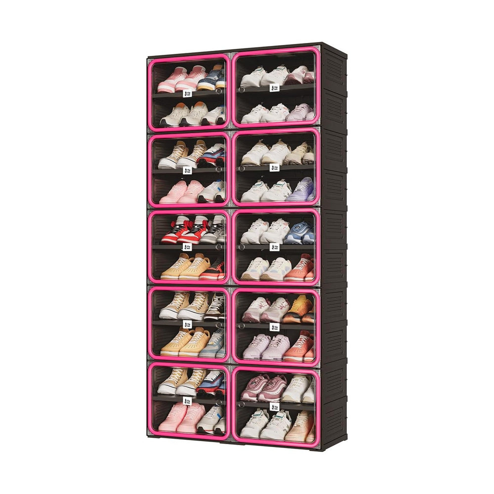 Vipbox No Assembly 10 Tier Collapsible Shoe Rack, 40 Pairs Foldable Shoe Stor...