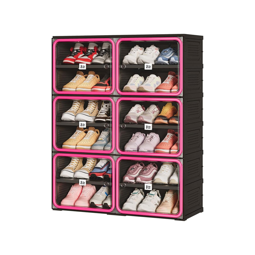 Vipbox No Assembly 6 Tier Collapsible Shoe Rack, 24 Pairs Foldable Shoe Stora...
