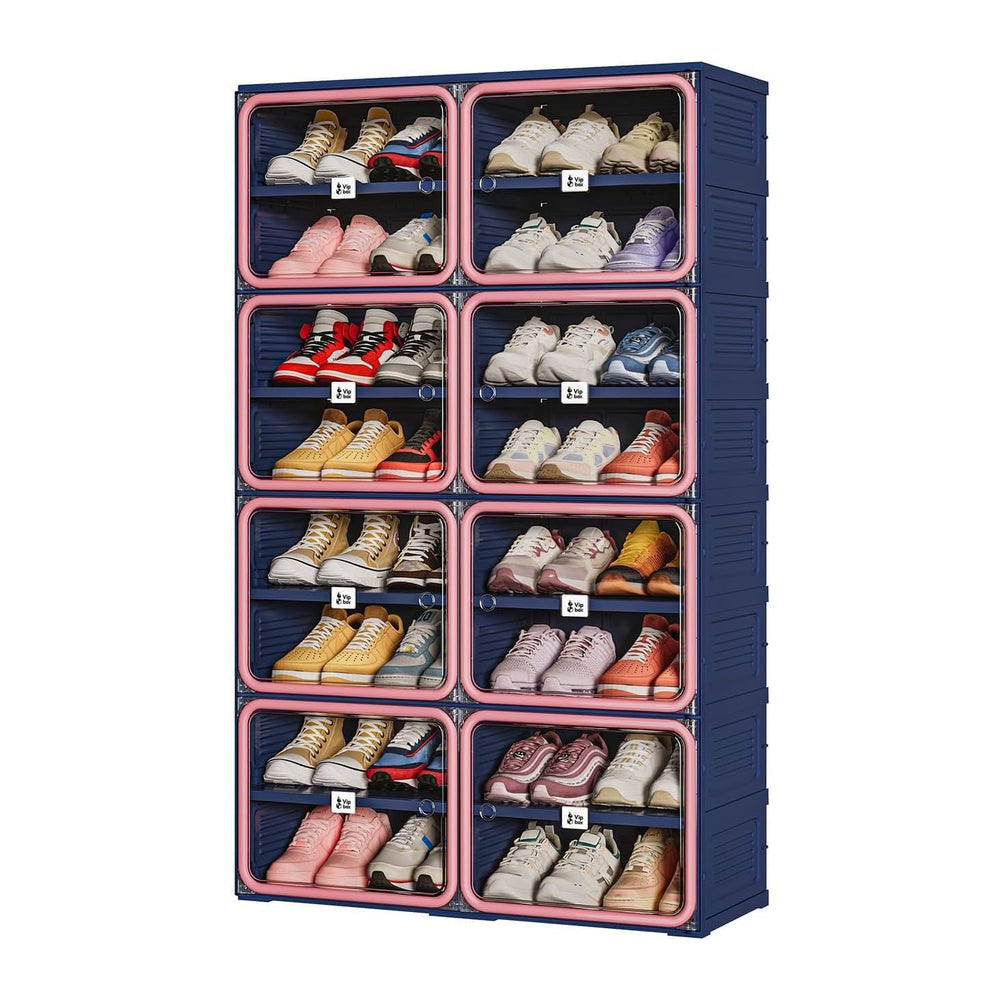 Vipbox No-Assembly Shoe Organizer, Foldable Shoe Storage Cabinet with Reinfor...
