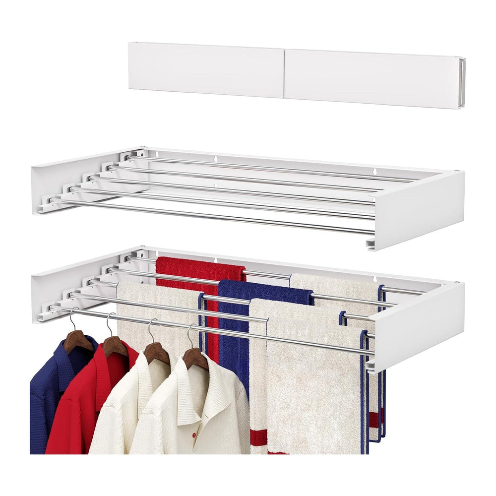 Wall Mounted Drying Rack 31.5", Foldable Laundry Drying Rack