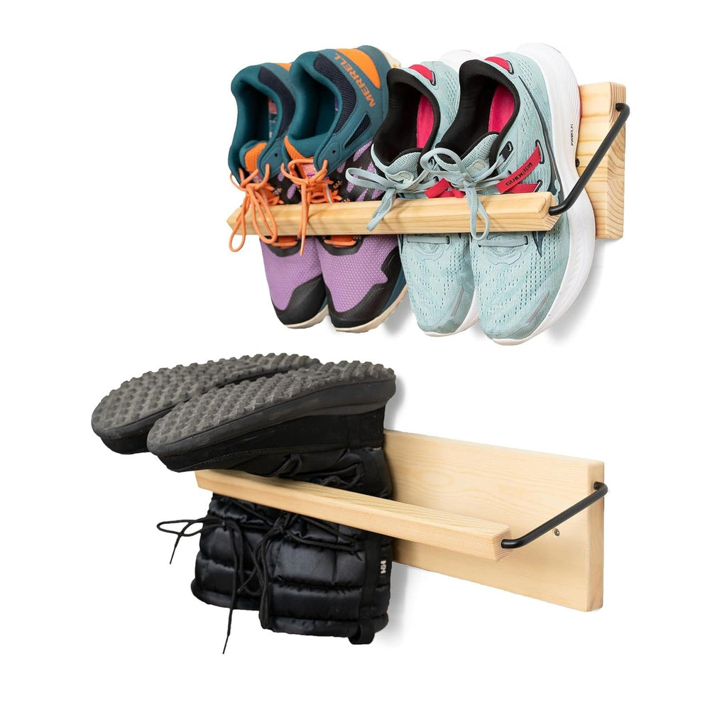Wall Mounted Shoe Rack - A Wooden, Modern, Slim, and Small Shoe Storage Solut...