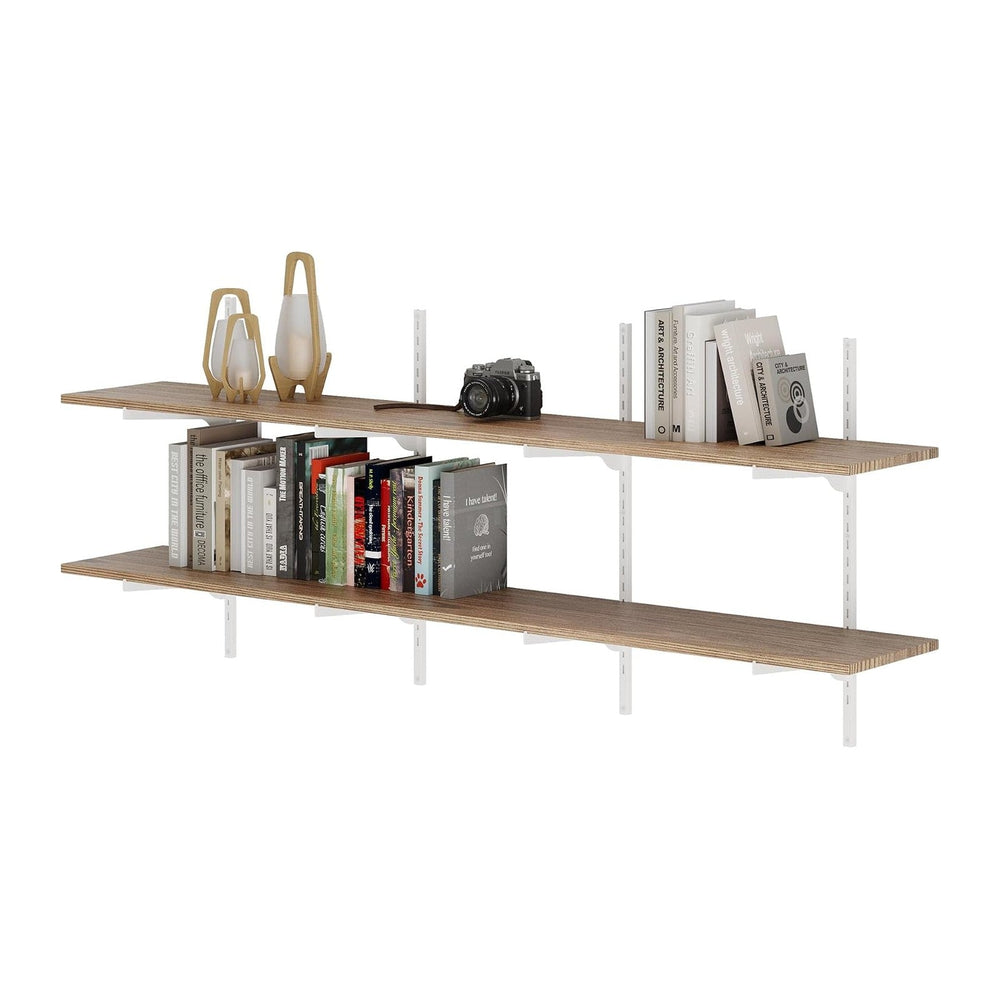 Wallniture Turin 60 Inch Floating Bookshelf, 10" Deep Adjustable Wall Sh...