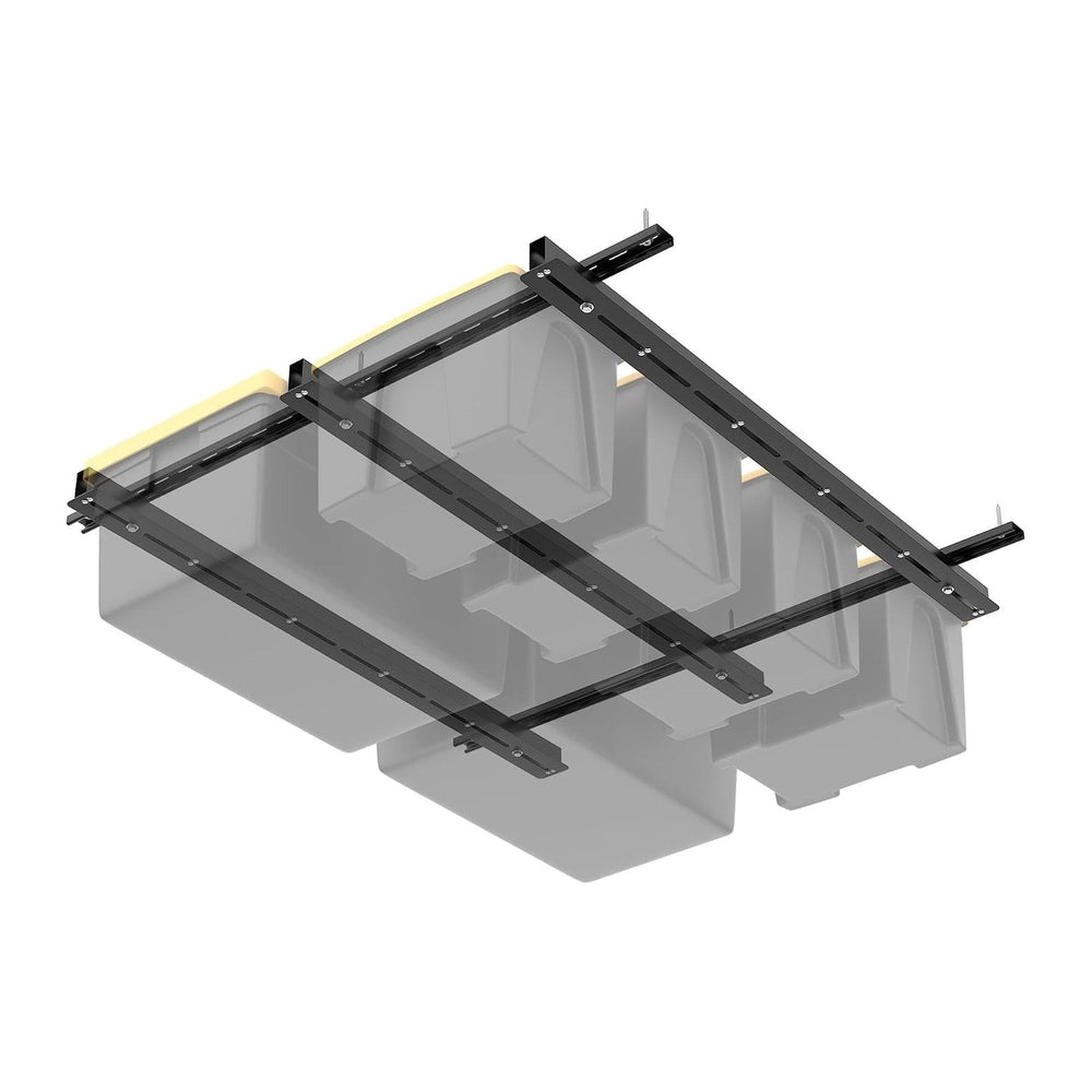 WALMANN Overhead Tote Storage Rails System, Garage Ceiling Bin Storage Rack