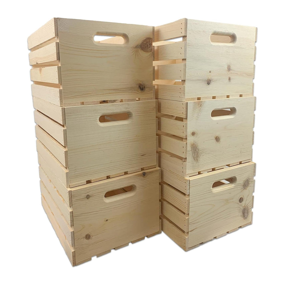 Wilson Large Wooden Pine Crate for Storage and Decoration at Home, Office, Ki...