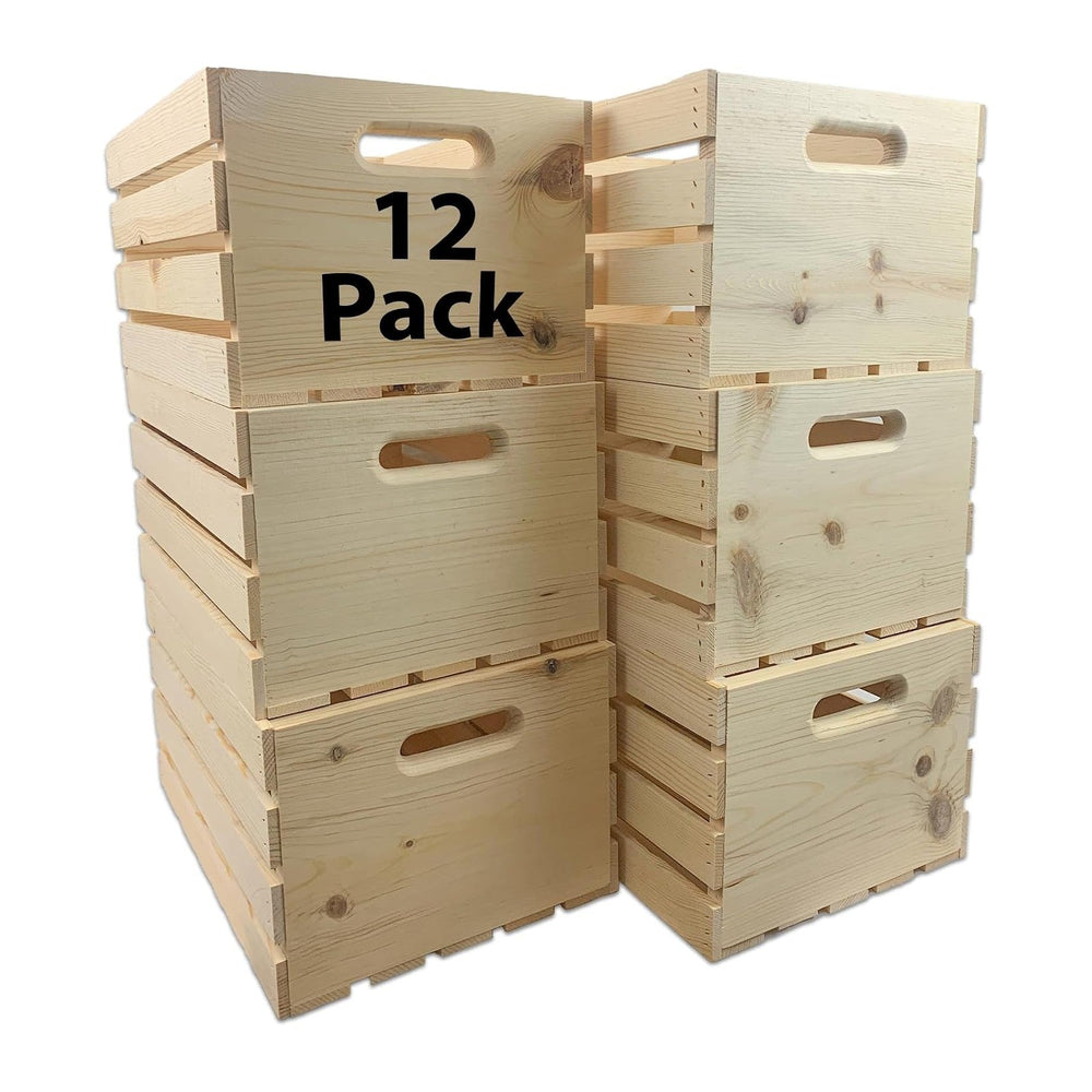 Wilson Large Wooden Pine Crate for Storage and Decoration at Home, Office, Ki...