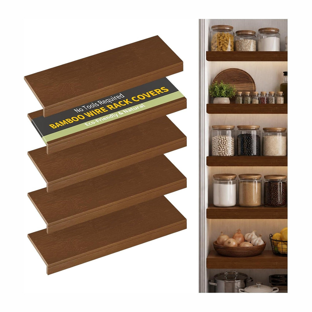 Wire Shelf Covers,36" W x 12" D,5pcs,Walnut