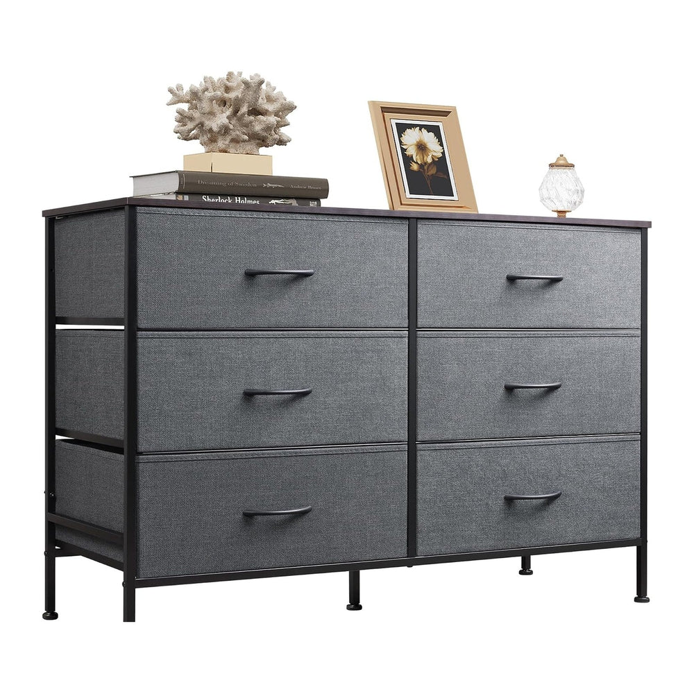 WLIVE Dresser for Bedroom with 6 Fabric Drawers, Dark Grey