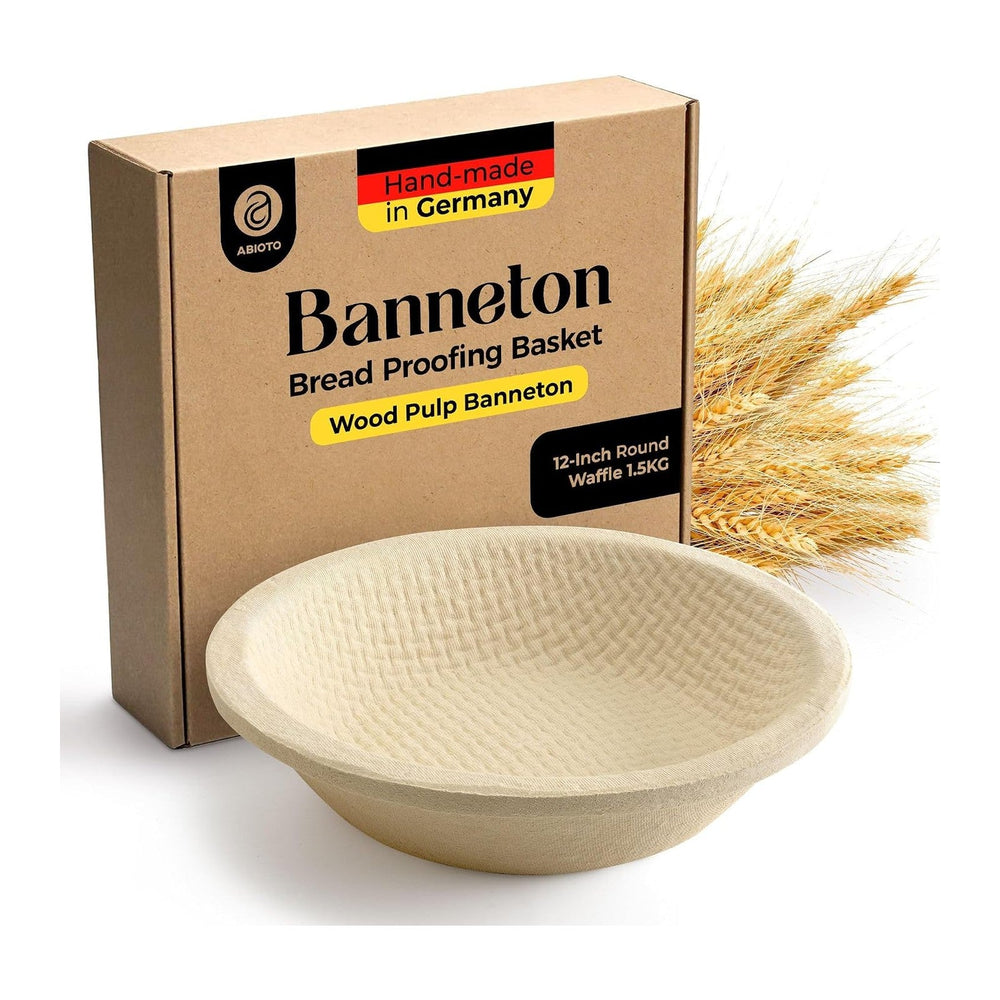 Wood Pulp Banneton Bread Proofing Basket – 12" Round 3.3LB Brotform with...