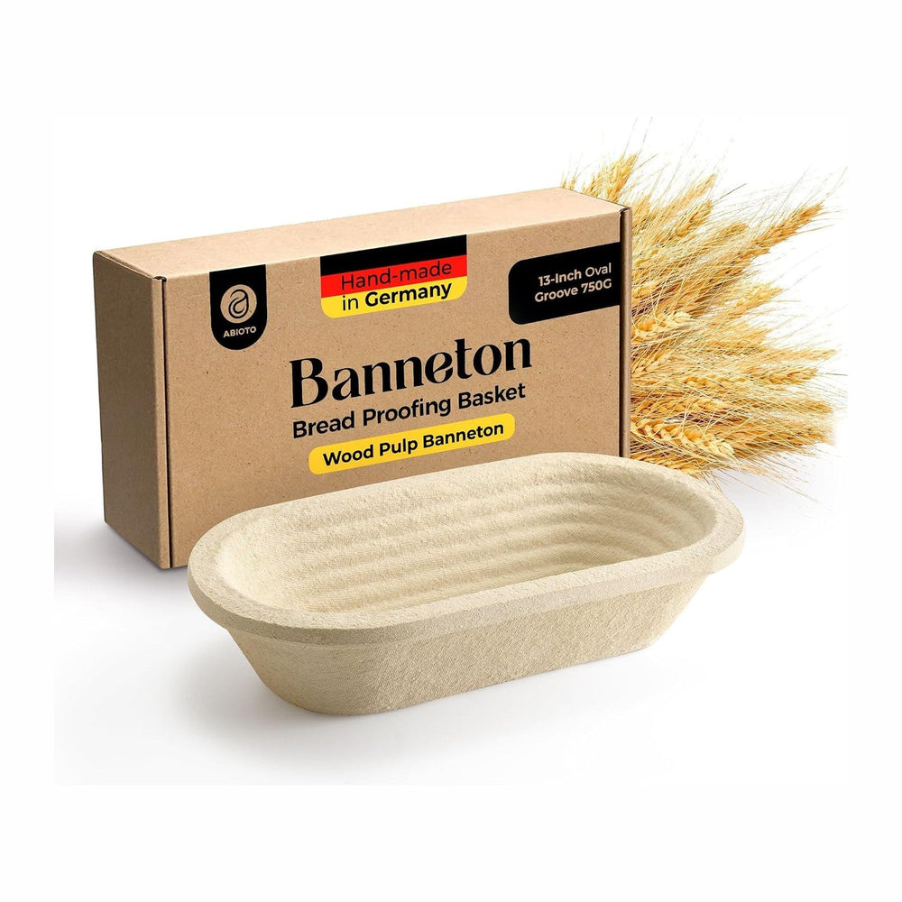 Wood Pulp Banneton Bread Proofing Basket – 13" Oval 1.5LB Brotform, Groo...