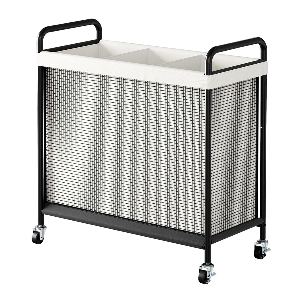 WOWLIVE Rolling Laundry Hamper 3 Section, 120L Laundry Basket with Wheels