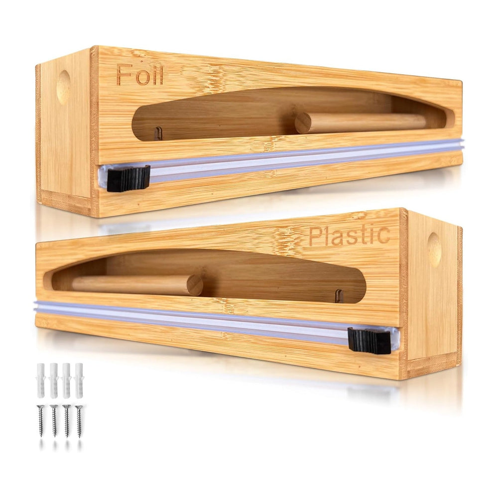 Wrap Organizer Dispenser with Cutter, (2 Piece Set), Fits 12" Rolls, Pla...
