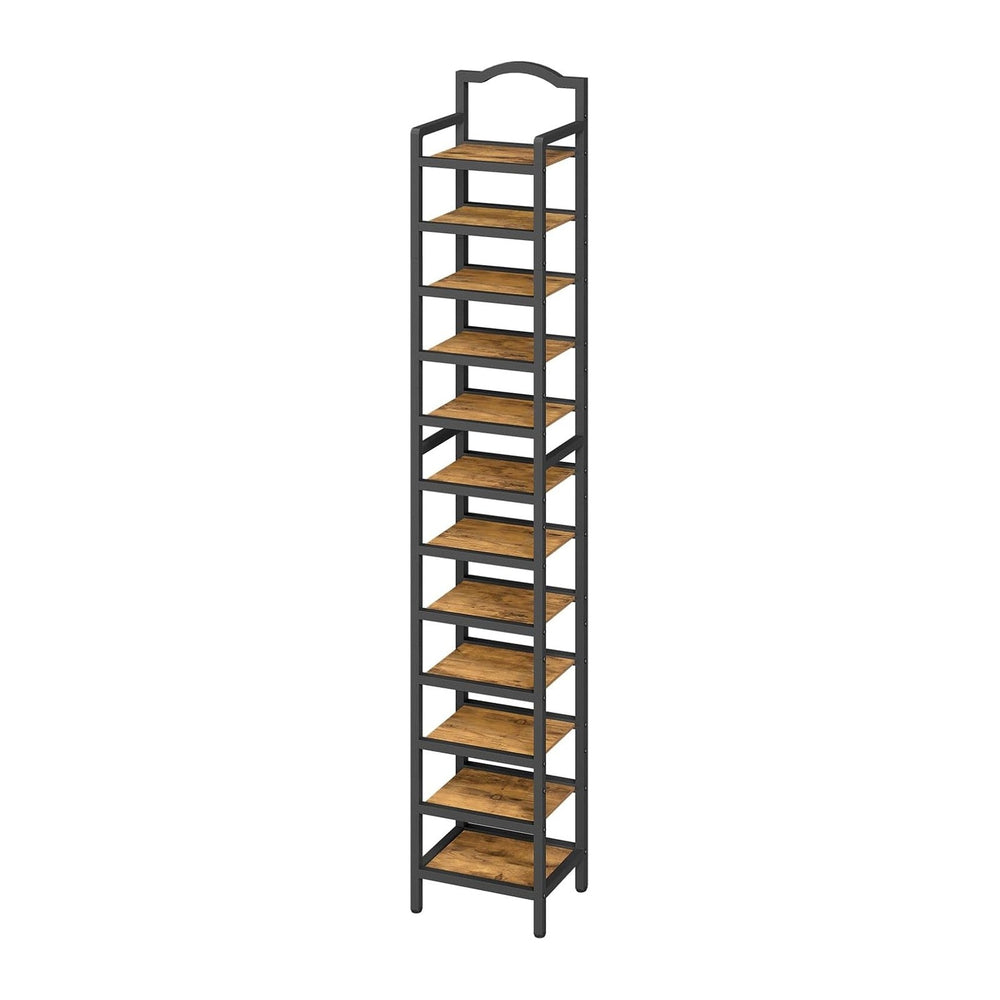 YATINEY 12-Tier Tall Shoe Rack, Vertical Shoe Organizer for Small Spaces, Woo...