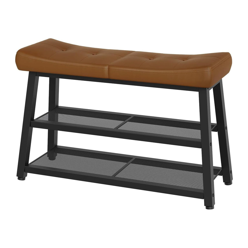 YATINEY Shoe Bench, 3-Tier Shoe Rack, Entryway Bench with Storage and Cushion...