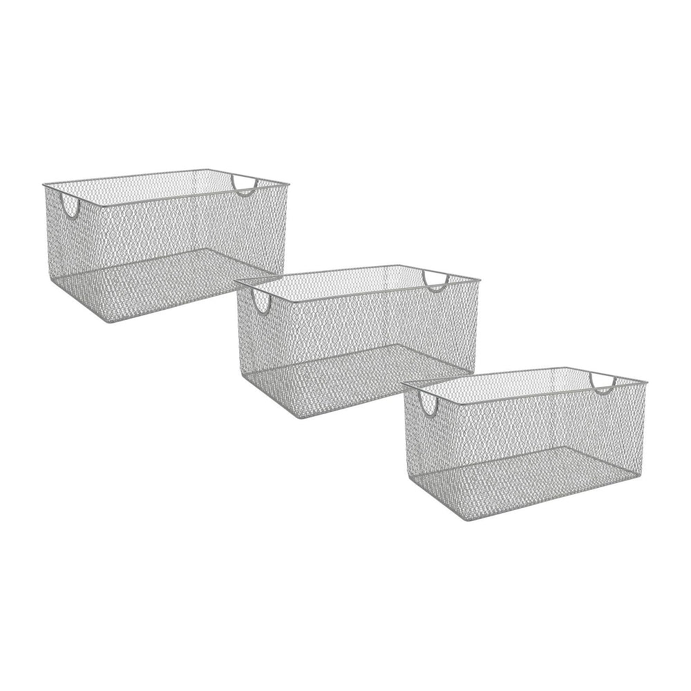 YBM HOME Household Wire Mesh Metal Steel Storage Basket Organizer, Open Bin S...