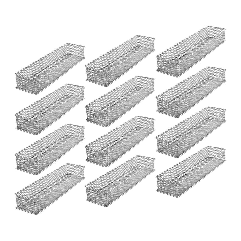 YBM HOME Silver Mesh Drawer Cabinet and or Shelf Organizer Bins, School Suppl...