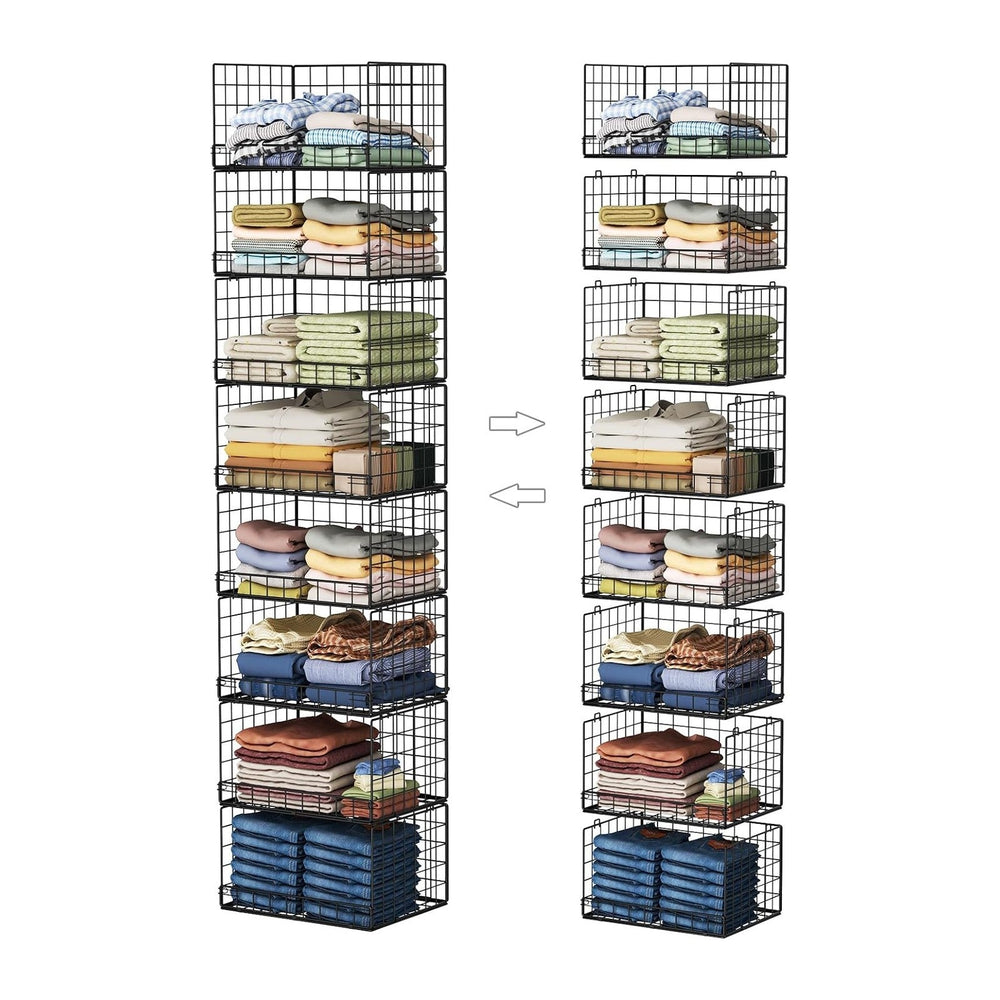 Yociyoga 8-Tier Stackable Closet Organizers and Storage Shelves, Foldable Clo...