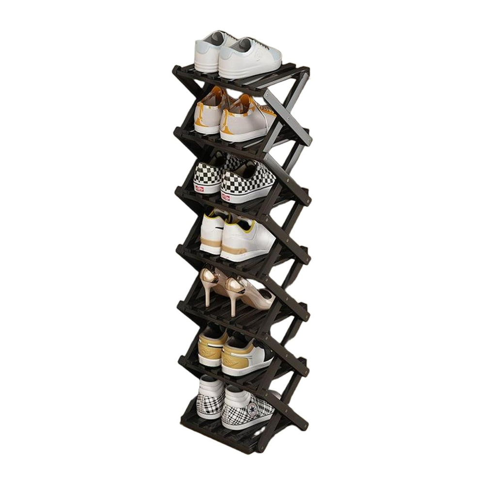 YYW Bamboo Shoe Rack, Foldable Vertical Free Standing Shoe Storage Shelf