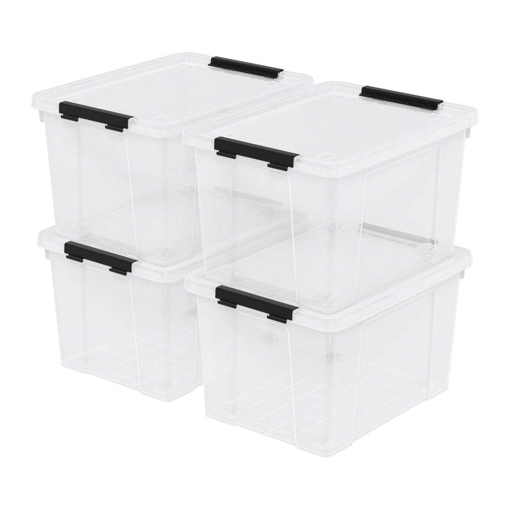 Zopnny 40 Quart Clear Latching Box (4 Pack)